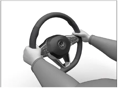 Volkswagen ID.4 correct hand position on steering wheel nine and three o'clock