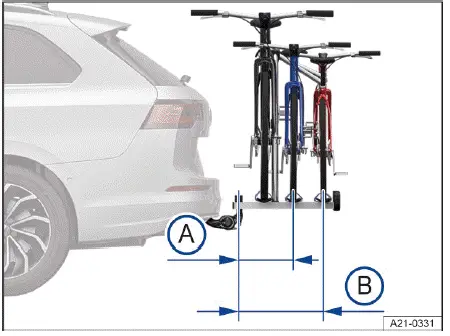 Volkswagen ID.4 maximum overhang rear carrier system diagram