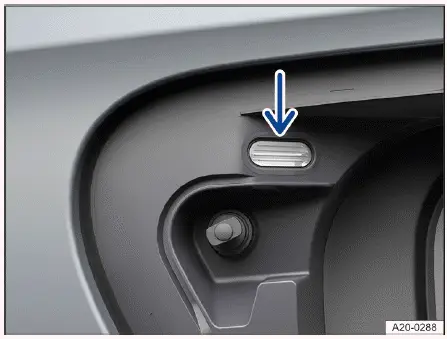 Volkswagen ID.4 charging socket LED indicator location behind flap