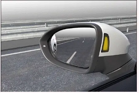 Volkswagen ID.4 side mirror Side Assist display blind spot indicator