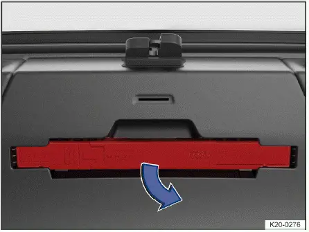 Volkswagen ID.4 warning triangle holder located inside trunk lid