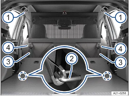 Volkswagen ID.4 screen separator installation behind front seats diagram