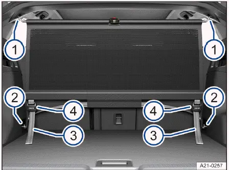 Volkswagen ID.4 net partition installation behind rear seats diagram