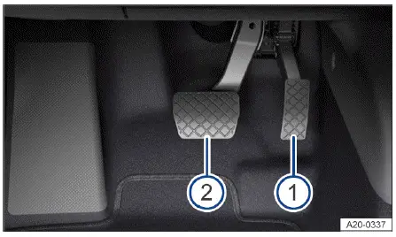 Volkswagen ID.4 footwell pedals accelerator and brake layout