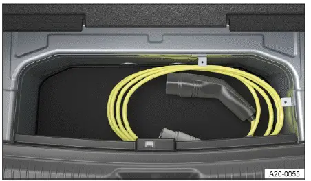 Volkswagen ID.4 luggage compartment storage space for charging cable