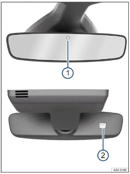 Volkswagen ID.4 automatic dimming interior rearview mirror with light sensors