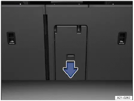 Volkswagen ID.4 load-through hatch from luggage compartment side