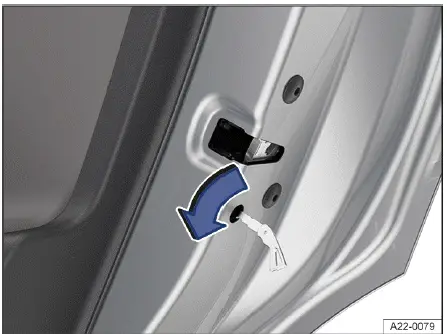 Volkswagen ID.4 rear door emergency lock slot location