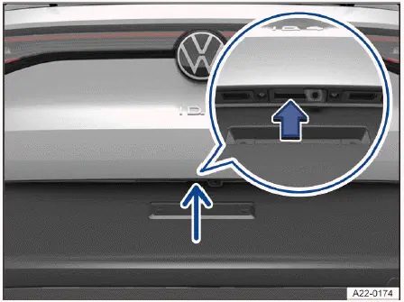 Volkswagen ID.4 trunk lid opening button location on tailgate