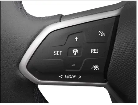 Volkswagen ID.4 multifunction steering wheel cruise control controls left side