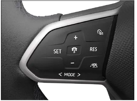 Volkswagen ID.4 multifunction steering wheel speed limiter controls left side
