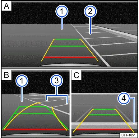 Volkswagen ID.4 infotainment display perpendicular parking guidance view