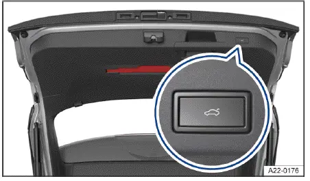 Volkswagen ID.4 trunk lid power close button location