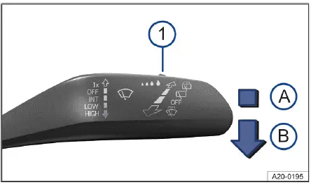 Volkswagen ID.4 windshield wiper lever with rain and light sensor control