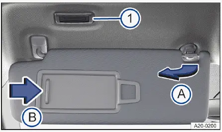 Volkswagen ID.4 sun visor with vanity mirror and light