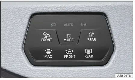 Volkswagen ID.4 exterior lighting control button next to steering wheel