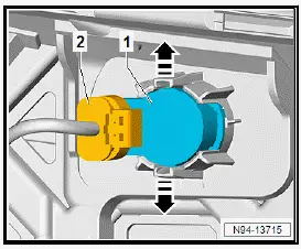 Volkswagen ID.4. Removing and installing front parking aid senders [G252]/[G253]/[G254]/[G255]
