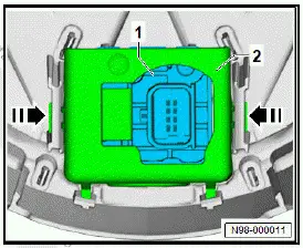 Volkswagen ID.4. Removing and installing front camera for driver assist systems [R242] 
