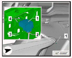 Volkswagen ID.4. Removing and installing vehicle interior temperature sensor [G1090] 