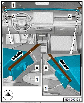 Volkswagen ID.4. Removing and installing dynamic light strip 3 for information in dash panel [L385]