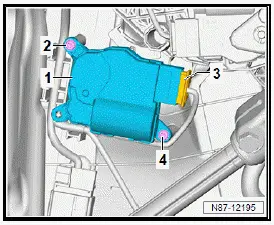 Volkswagen ID.4. Removing and installing control motor for front left temperature flap [VX34], LHD vehicles