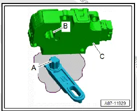 Volkswagen ID.4. Removing and installing control motor for front right temperature flap [VX35], left-hand drive vehicles
