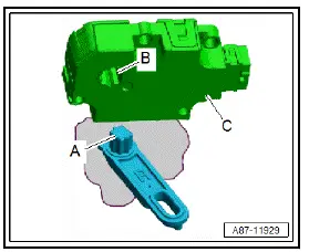 Volkswagen ID.4. Removing and installing control motor for front right temperature flap [VX35], right-hand drive vehicles 