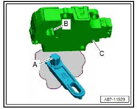 Volkswagen ID.4. Removing and installing control motor for front left air distribution flap [VX93], left-hand drive vehicles 