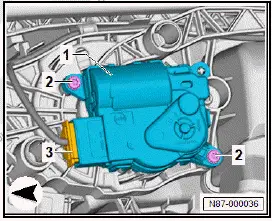 Volkswagen ID.4. Removing and installing control motor for front left air distribution flap [VX93], right-hand drive vehicles