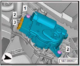 Volkswagen ID.4. Removing and installing control motor for front right air distribution flap [VX94], right-hand drive vehicles