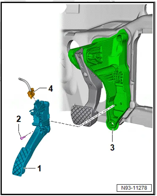 Volkswagen ID.4.  Assembly overview - accelerator module