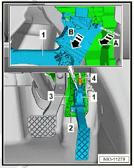 Volkswagen ID.4. Removing and installing accelerator pedal module [GX2] 