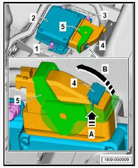 Volkswagen ID.4. Removing and installing airbag control unit [J234], left-hand drive vehicles