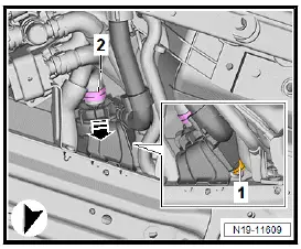 Volkswagen ID.4. Removing and installing coolant pump for high-voltage battery [V590], all-wheel drive