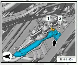 Volkswagen ID.4. Removing and installing mixing valve for high-voltage battery pre-heating, all-wheel drive