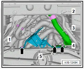 Volkswagen ID.4. Removing and installing mixing valve for high-voltage battery pre-heating, all-wheel drive