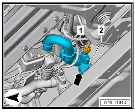 Volkswagen ID.4. Removing and installing mixing valve for high-voltage battery pre-heating, all-wheel drive