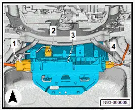 Volkswagen ID.4. Removing and installing charging unit 1 for high-voltage battery [AX4], all-wheel drive