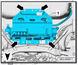 Volkswagen ID.4. Removing and installing charging unit 1 for high-voltage battery [AX4], all-wheel drive