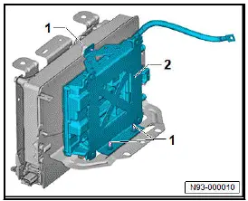 Volkswagen ID.4. Removing and installing charging unit 1 for high-voltage battery [AX4], all-wheel drive
