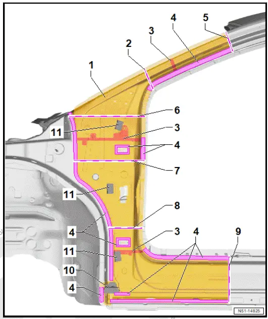 Volkswagen ID.4. Assembly overview - A-pillar 