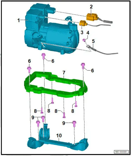 Volkswagen ID.4. Assembly overview - air conditioner compressor