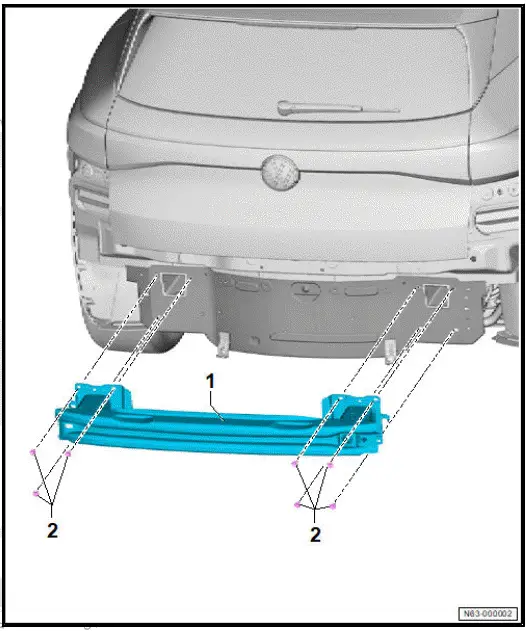 Volkswagen ID.4. Assembly overview - bumper carrier