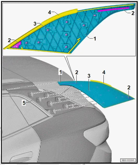 Volkswagen ID.4. Assembly overview - C-pillar trim