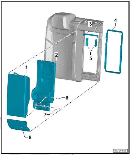 Volkswagen ID.4. Assembly overview - centre armrest