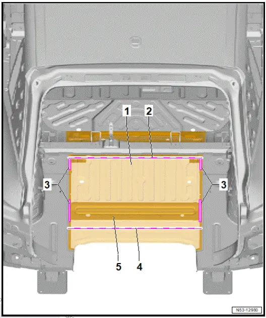 Volkswagen ID.4. Assembly overview - centre luggage compartment floor 