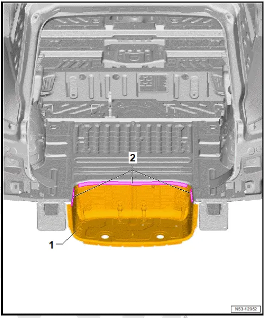 Volkswagen ID.4. Assembly overview - rear luggage compartment floor 