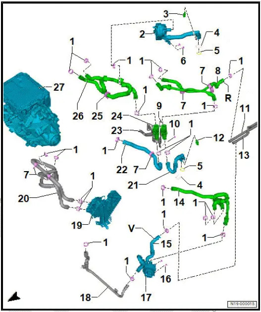 Volkswagen ID.4. Assembly overview - cooling system, all-wheel drive