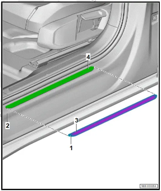 Volkswagen ID.4. Assembly overview - step moulding