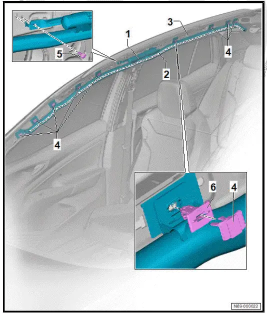 Volkswagen ID.4. Assembly overview  curtain airbag